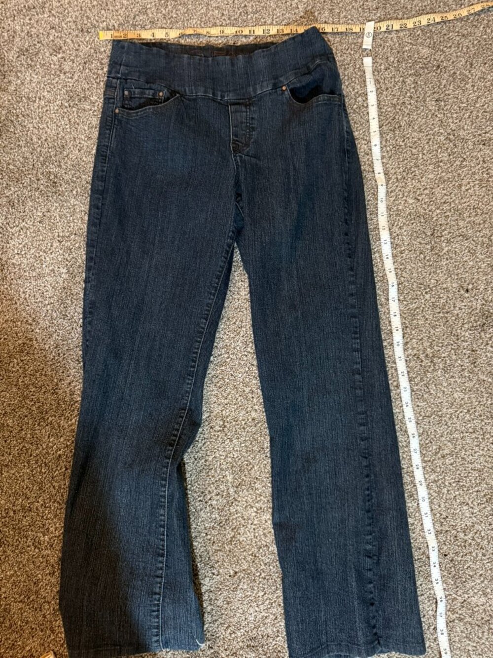 Jag Jeans Pull On Bootcut Stretch Dark Wash Blue Denim Pants Size 12